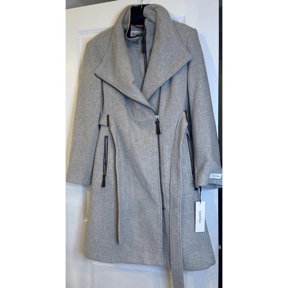 Calvin Klein Women's Gray Wool-Blend Winter Peacoat Jacket , Size XL, NWT